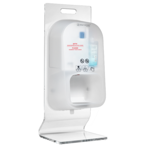Tischaufsteller aus Acryl für Steripower white edition