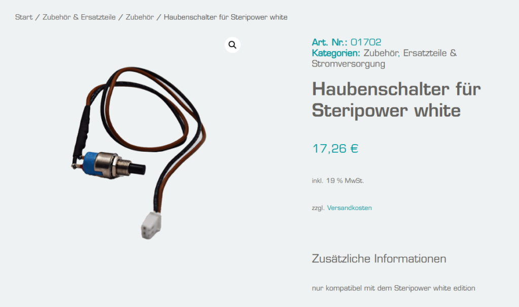 Shopinformationen Haubenschalter